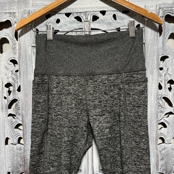 Athleta Exhale Heel Tight Stash Pocket Heather Gray High Waisted Leggings - Picture 6 of 8